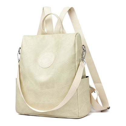 Premium Patchwork Leather Convertible Backpack – Stylish Multi-Use Bag for Women