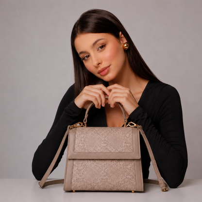 Premium Khaki Women Handbag with Adjustable Sling Strap