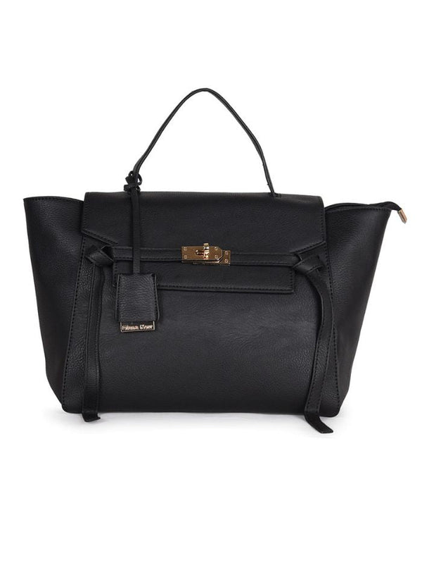 Luxury Structured Black Satchel Handbag for Women