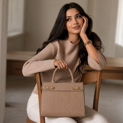 Premium Khaki Women Handbag with Adjustable Sling Strap