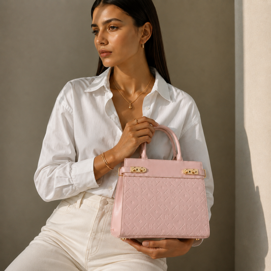 Premium Pink Women Handbag with Adjustable Sling Strap