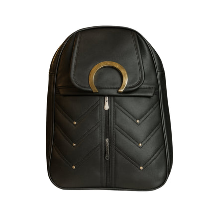 Fashion School & Travel Bag with Gold Decorative Ring and Elegant Everyday Design