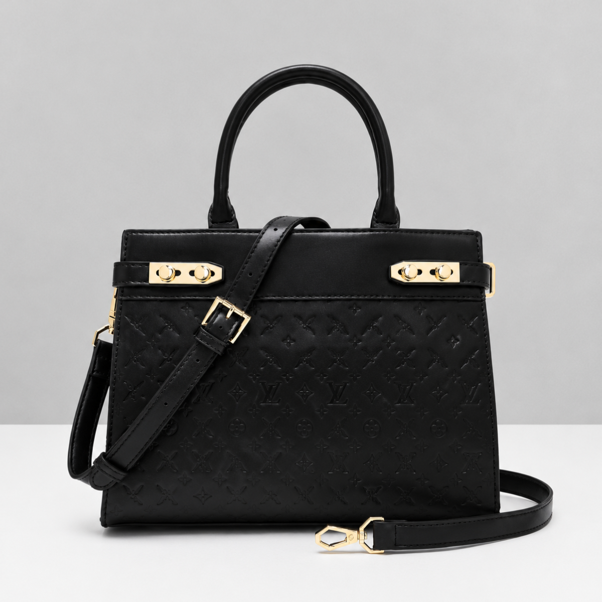 Premium Black Women Handbag with Adjustable Sling Strap