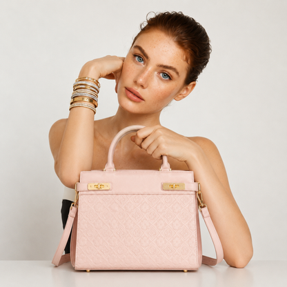 Premium Pink Women Handbag with Adjustable Sling Strap