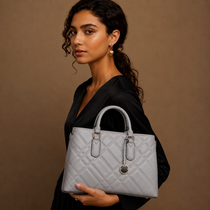Premium Grey Women Handbag with Adjustable Sling Strap