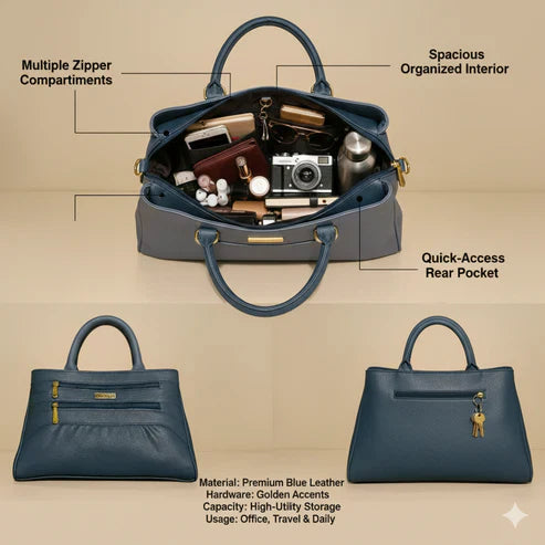 Blush Structured Tote Handbag For Women