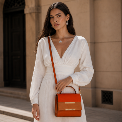 Premium Brown Women Shoulder Bag with Adjustable Sling Strap