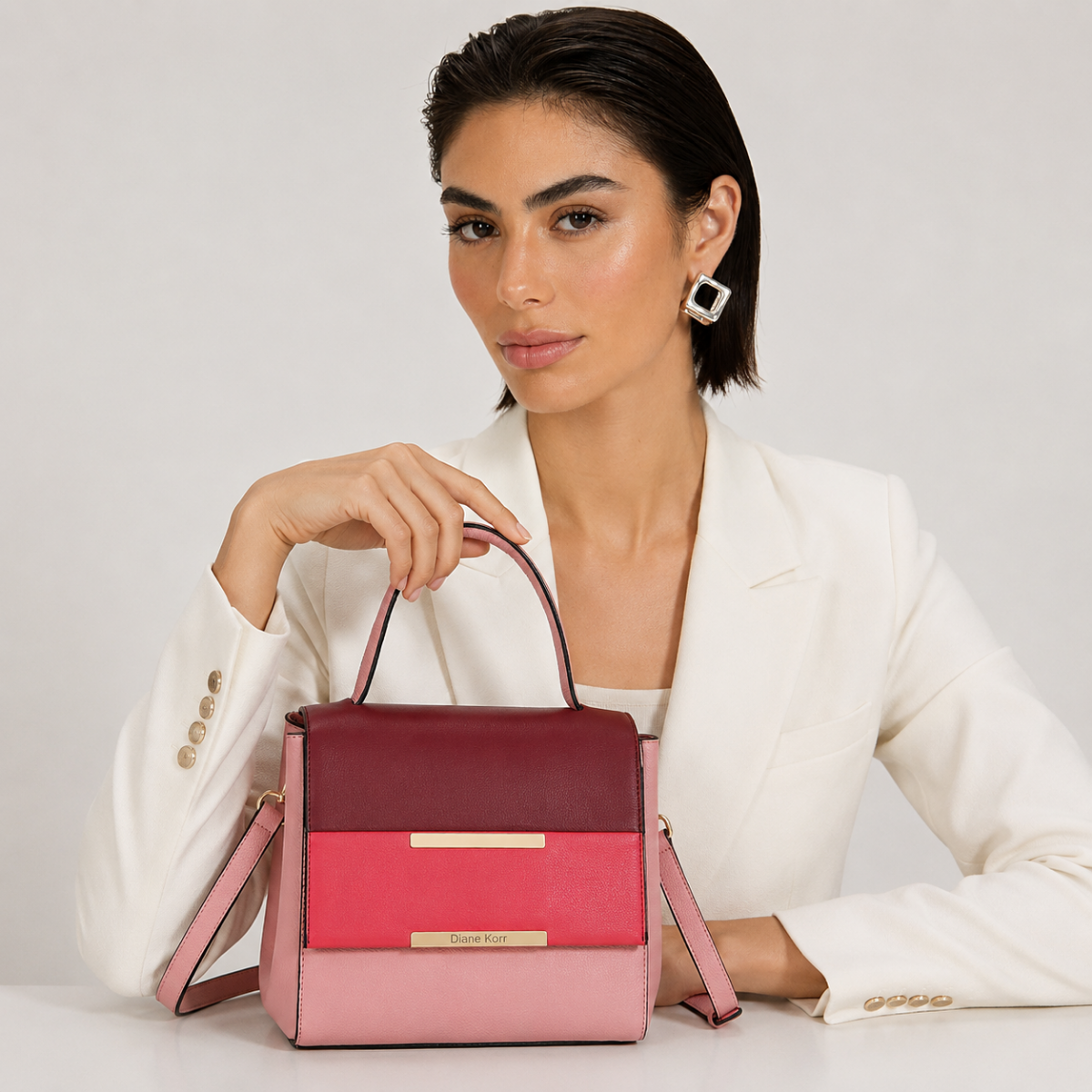 Premium Pink Women Shoulder Bag with Adjustable Sling Strap