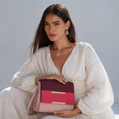 Premium Pink Women Shoulder Bag with Adjustable Sling Strap