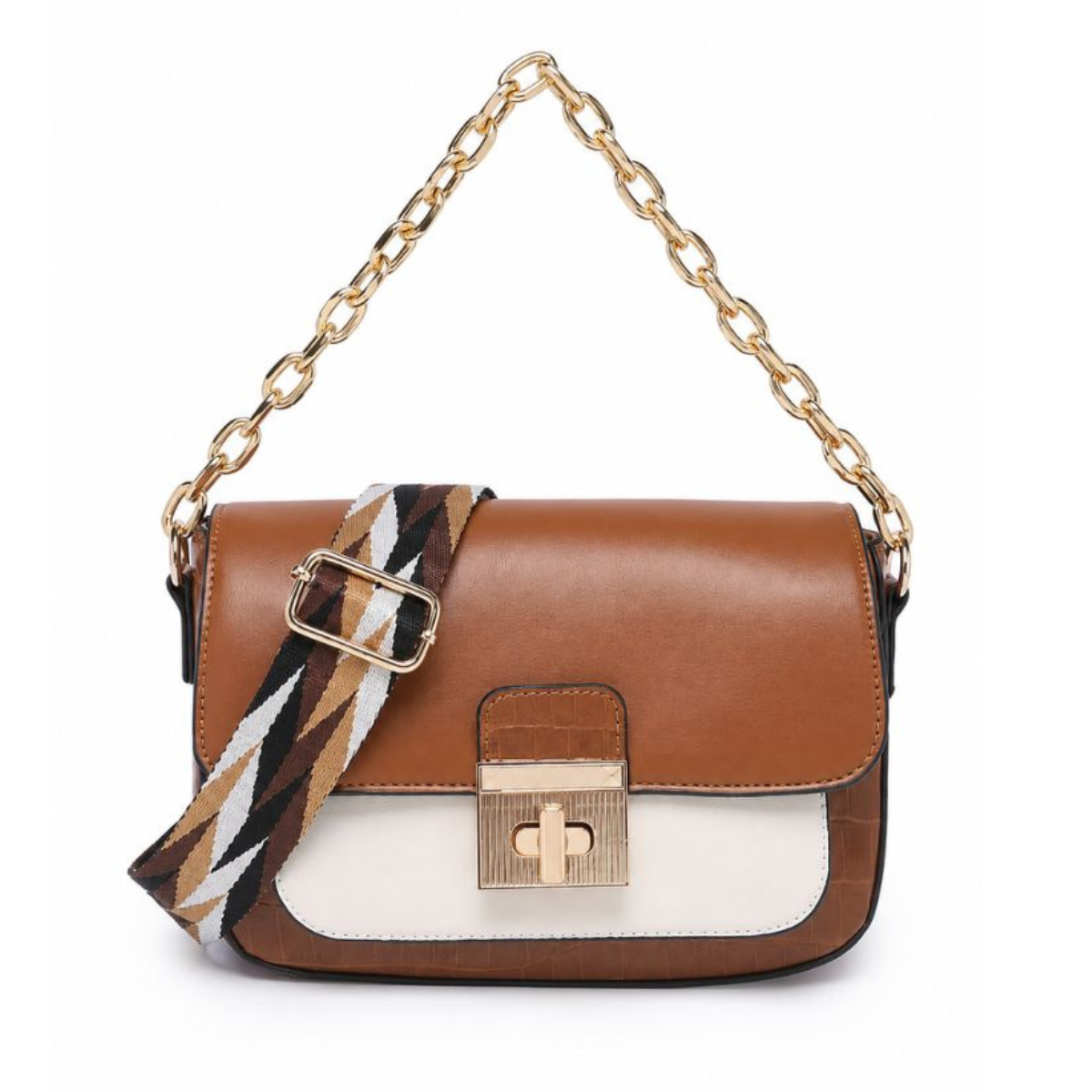 Premium Brown Women Shoulder Bag with Chain Strap