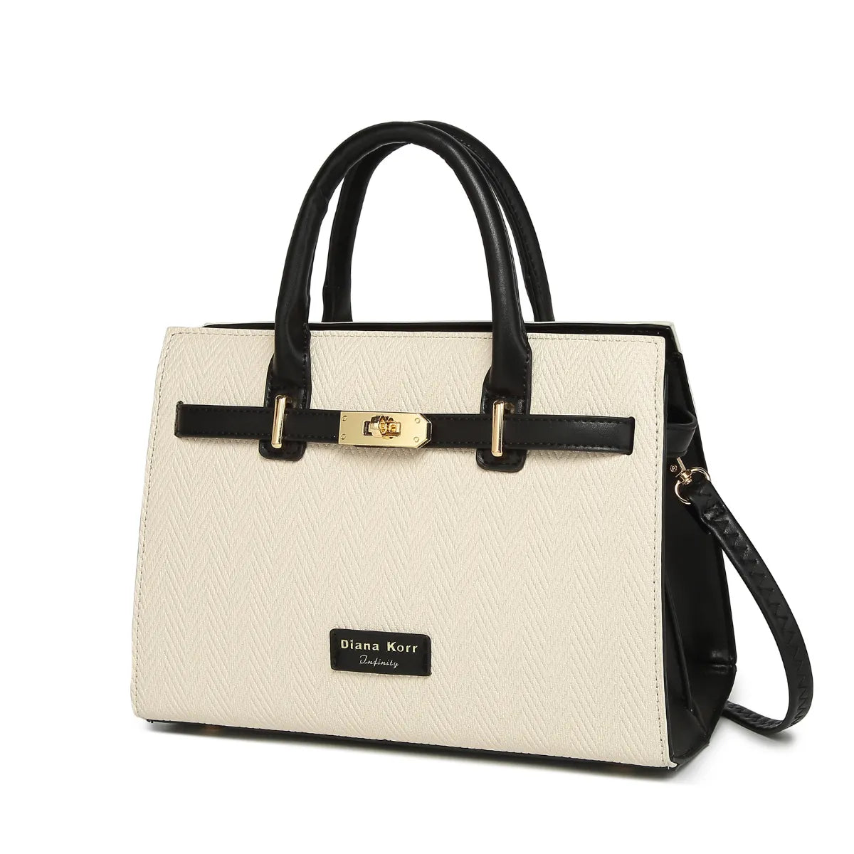 Black Textured Handbag for Women