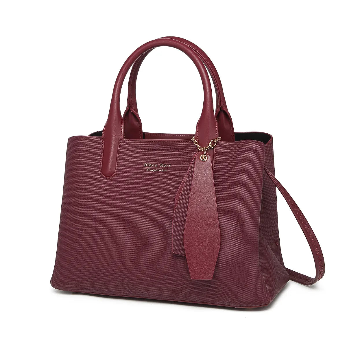 Wine Canvas Structured Handbag for Women