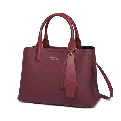 Wine Canvas Structured Handbag for Women