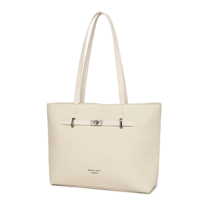 Off White Structured Shoulder Tote Bag for Women