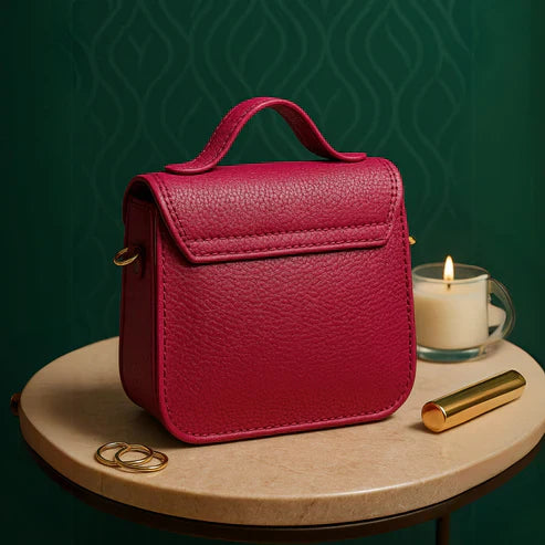 Elegant Black Mini Leather Sling Bag for Women