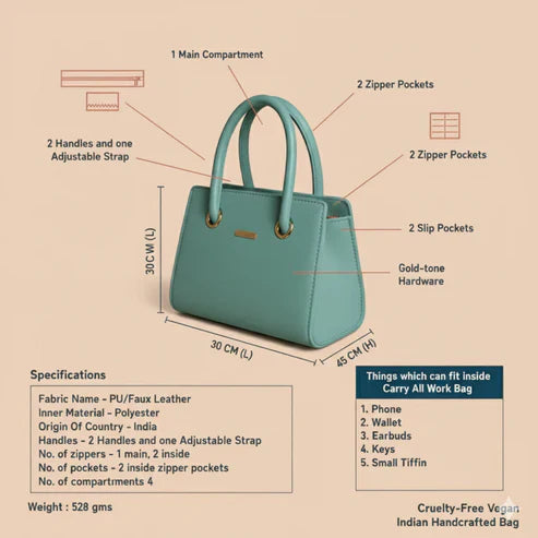 Caramel Structured  HandBags For Women–Premium Everyday Handbag
