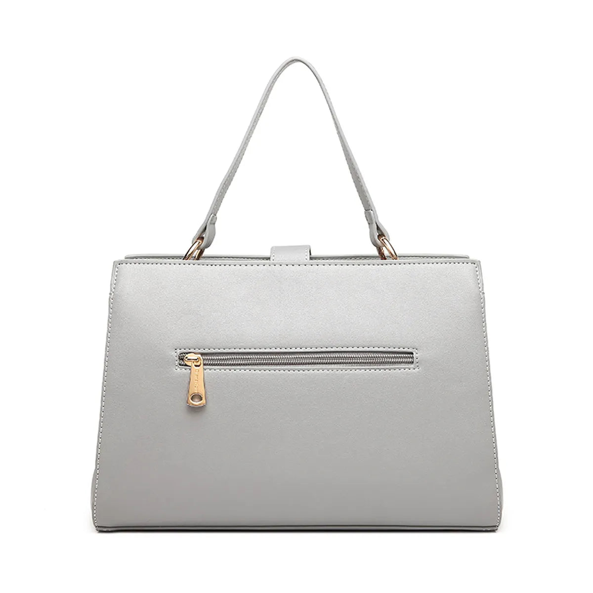 Grey Structured Top Handle Handbag for Women