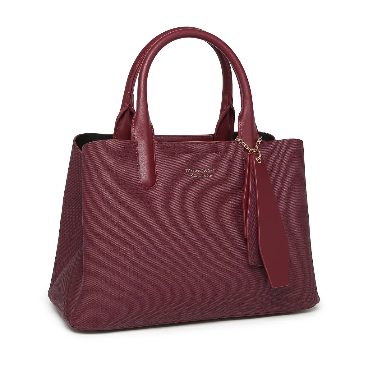 Wine Canvas Structured Handbag for Women