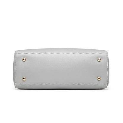 Grey Structured Top Handle Handbag for Women