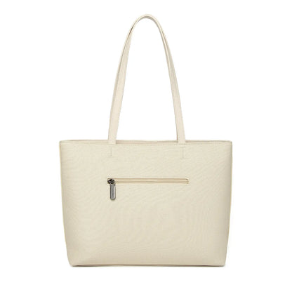 Off White Structured Shoulder Tote Bag for Women
