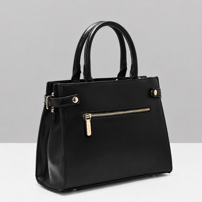 Premium Black Women Handbag with Adjustable Sling Strap