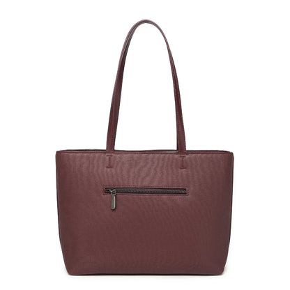 Wine Structured Shoulder Tote Bag for Women