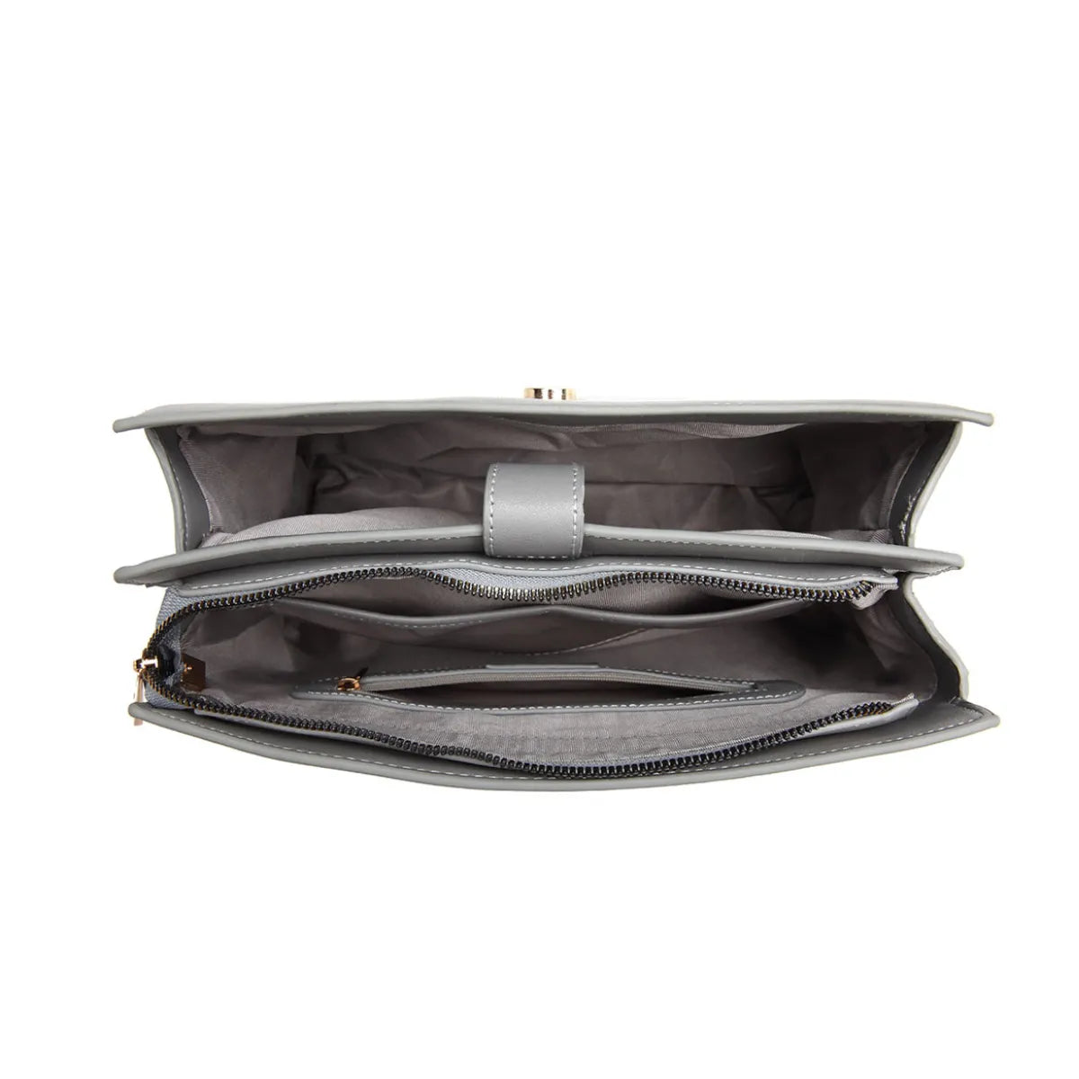 Grey Structured Top Handle Handbag for Women