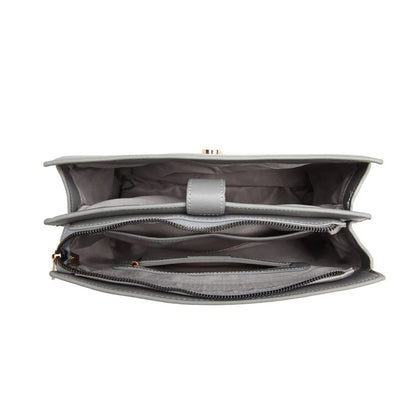 Grey Structured Top Handle Handbag for Women