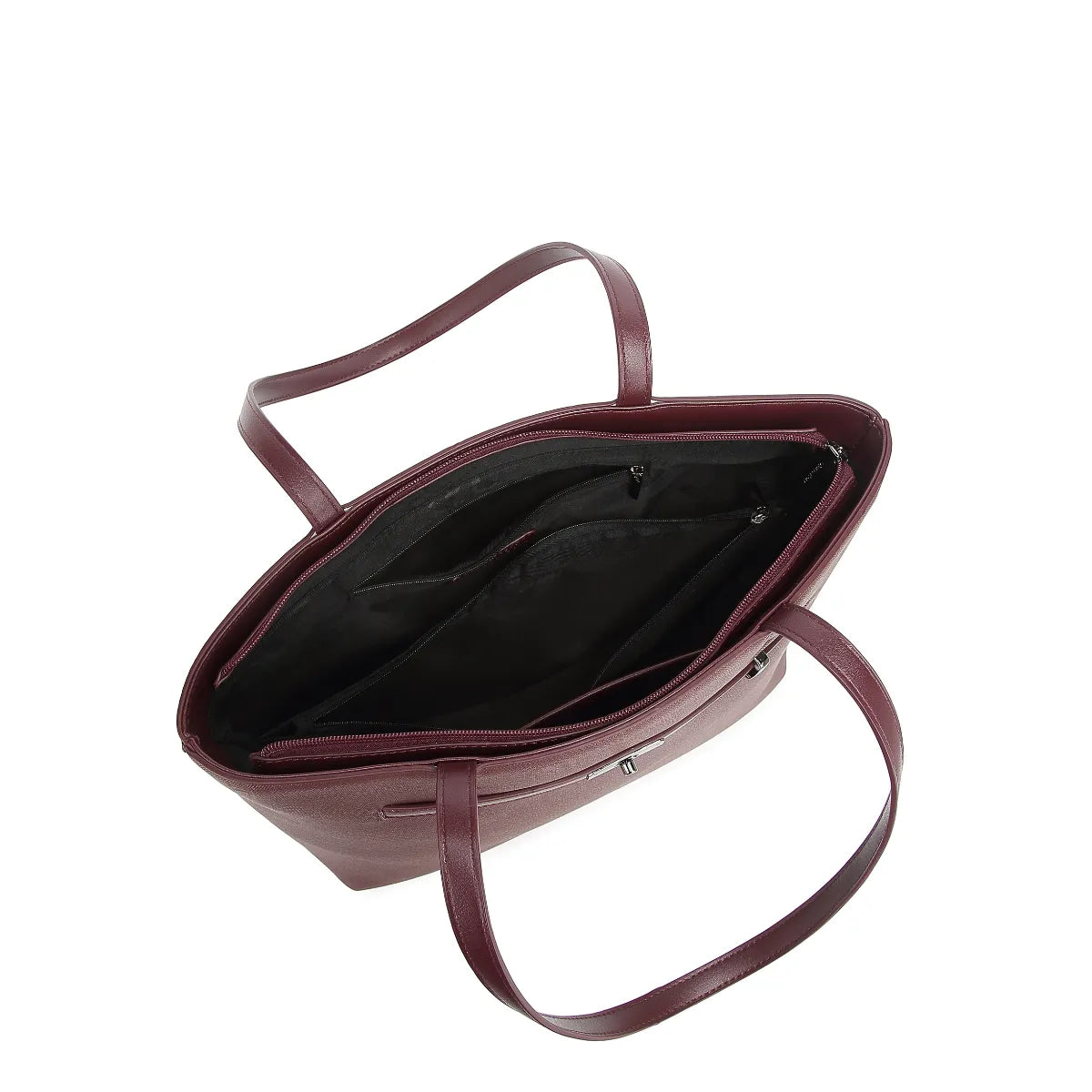 Wine Structured Shoulder Tote Bag for Women