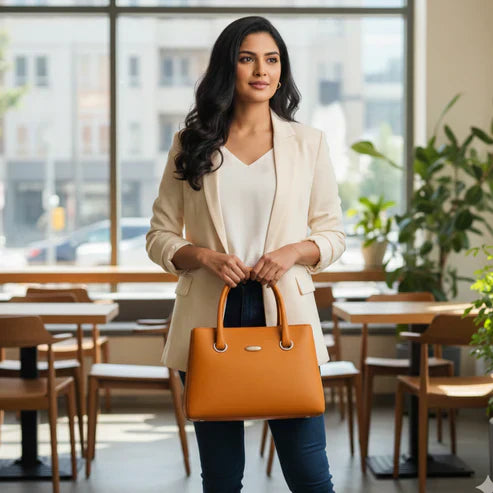 Caramel Structured  HandBags For Women–Premium Everyday Handbag