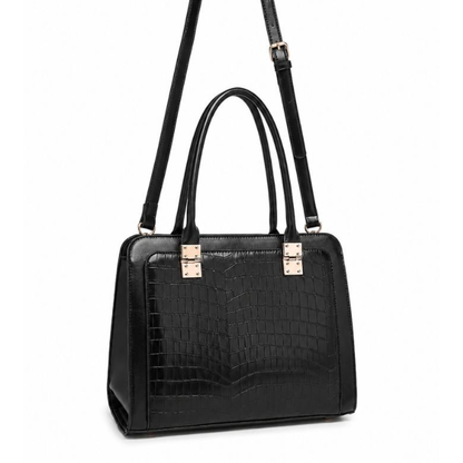 Premium Black Women Handbag with Adjustable Sling Strap