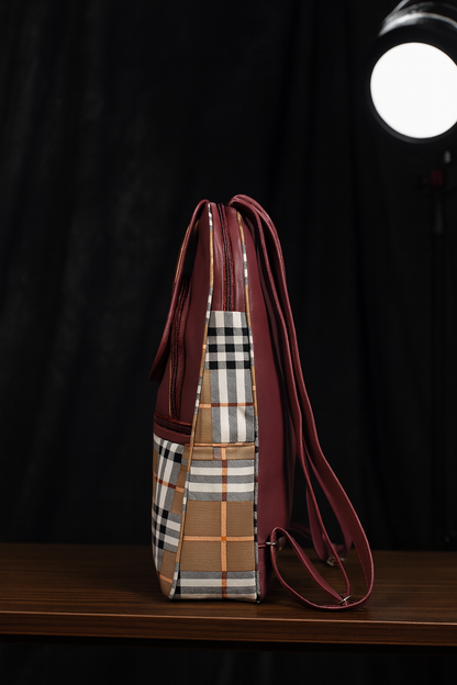 Stylish Check Pattern School Bag for Kids & Teens, Fashion Mini Travel Bookbag