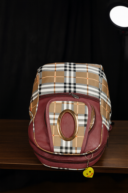 Stylish Check Pattern School Bag for Kids & Teens, Fashion Mini Travel Bookbag