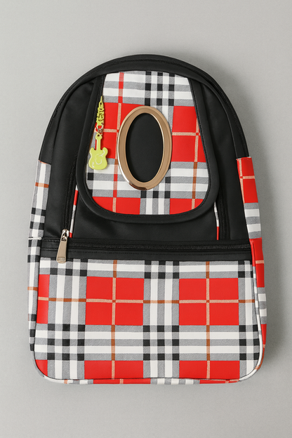 Stylish Check Pattern School Bag for Kids & Teens, Fashion Mini Travel Bookbag