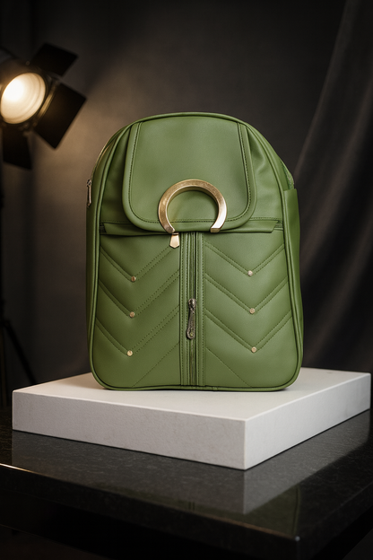 Fashion School & Travel Bag with Gold Decorative Ring and Elegant Everyday Design