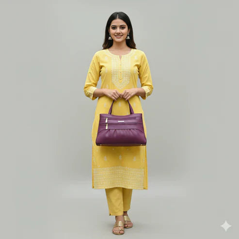 Blush Structured Tote Handbag For Women
