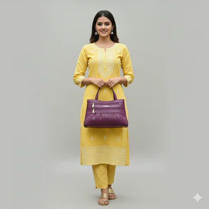 Blush Structured Tote Handbag For Women