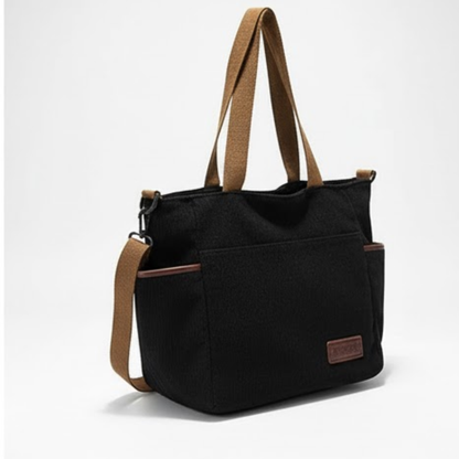 Corduroy Shoulder Tote Bag – Large Casual Handbag with Adjustable Strap