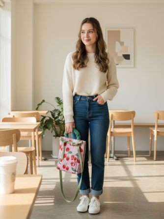 Cute Canvas Sling Bag for Girls & Women – Lightweight Crossbody with Stylish Prints for Everyday Use