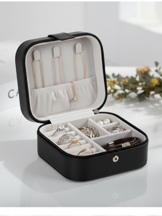 Portable Jewelry Storage Box – Compact Travel Organizer for Rings, Earrings, Chains & Accessories